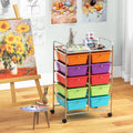 10-Drawer Rolling Storage Cart-Deep Multicolor - Deep Multicolor - File Cabinets