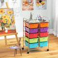 10-Drawer Rolling Storage Cart-Deep Multicolor Costway