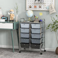 10-Drawer Rolling Storage Cart-Gray - Gray - File Cabinets