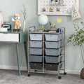 10-Drawer Rolling Storage Cart-Gray Costway