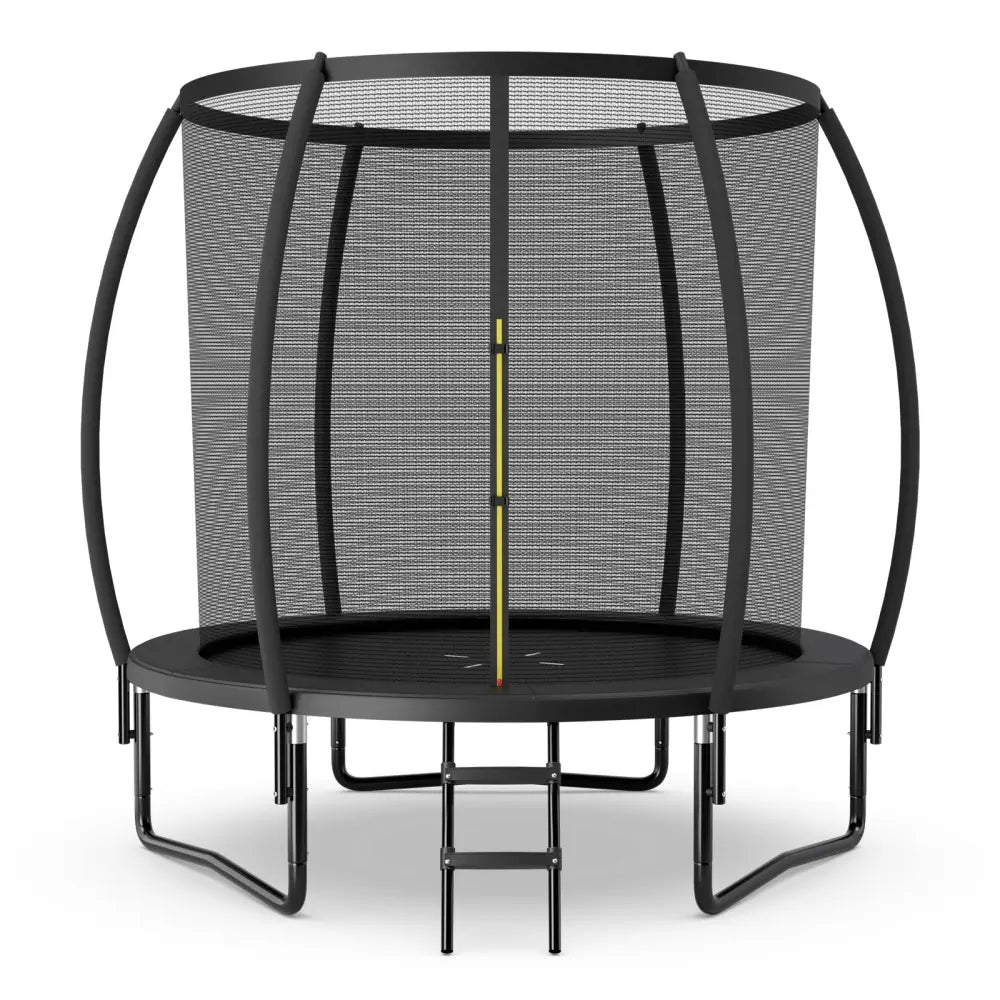 10 Feet ASTM Approved Recreational Trampoline with Ladder-Black - Black - Outdoor Play