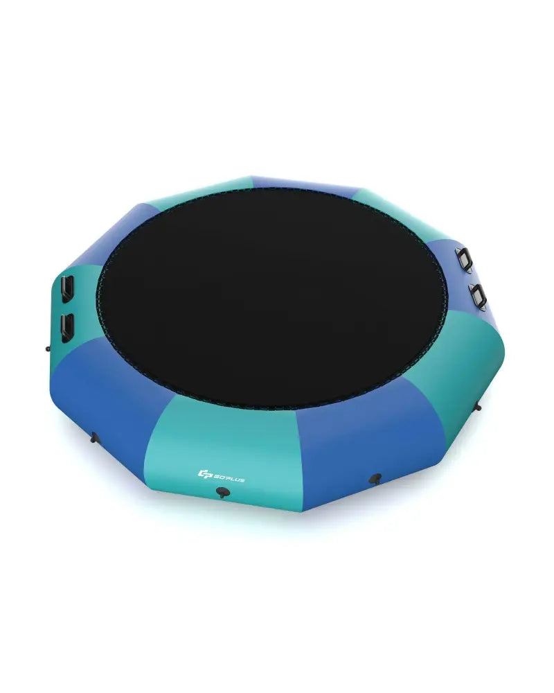 10 Feet Inflatable Splash Padded Water Bouncer Trampoline-Blue - Blue - Trampolines