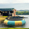 10 Feet Inflatable Splash Padded Water Bouncer Trampoline-Yellow - Yellow - Trampolines