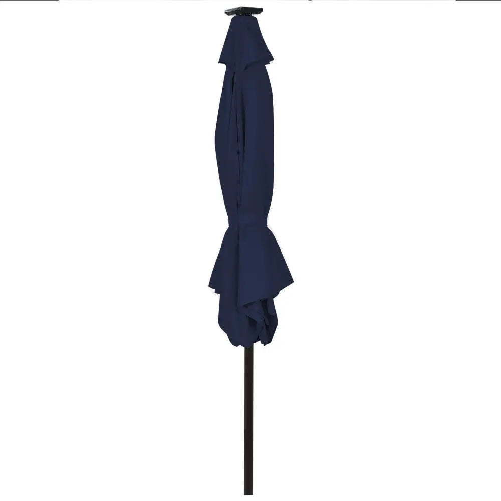10 Feet Outdoor Patio umbrella with Bright Solar LED Lights-Dark Blue - Dark Blue - Outdoor Umbrellas