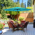 10 Feet Outdoor Patio Umbrella with Bright Solar LED Lights-Turquoise - Turquoise - Outdoor Umbrellas