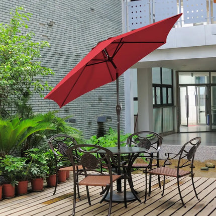 10 Feet Outdoor Patio Umbrella with Tilt Adjustment and Crank-Burgundy - Dark Red - Outdoor Umbrellas