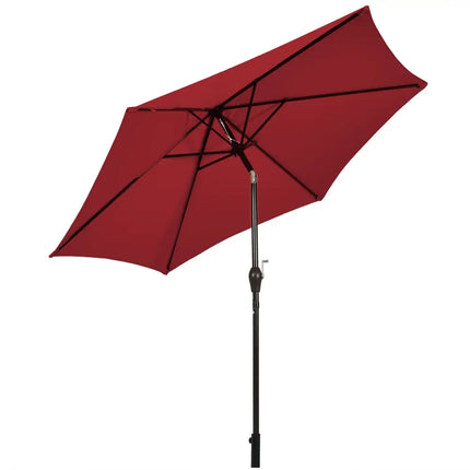 10 Feet Outdoor Patio Umbrella with Tilt Adjustment and Crank-Burgundy - Dark Red - Outdoor Umbrellas