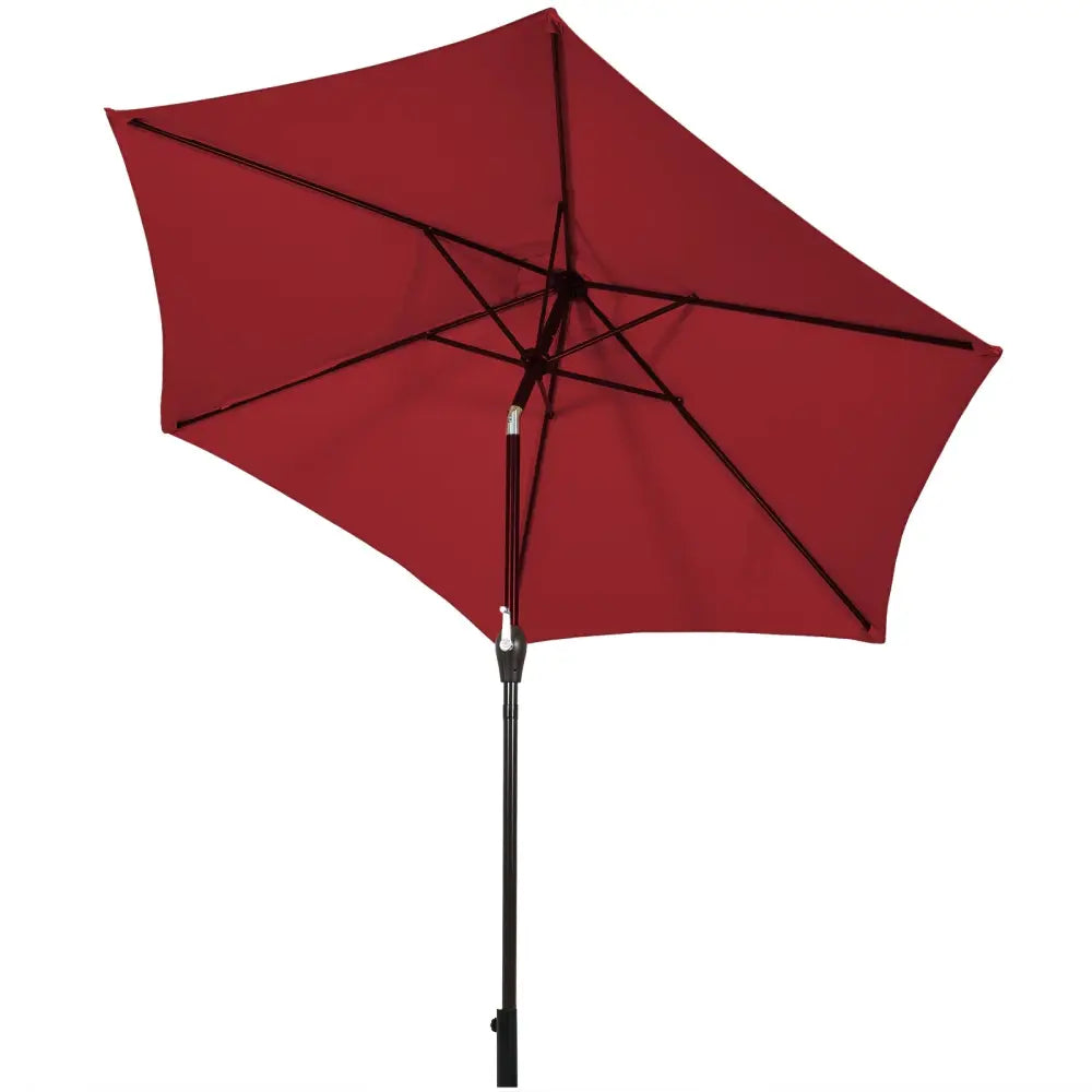 10 Feet Outdoor Patio Umbrella with Tilt Adjustment and Crank-Burgundy - Dark Red - Outdoor Umbrellas