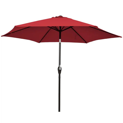 10 Feet Outdoor Patio Umbrella with Tilt Adjustment and Crank-Burgundy - Dark Red - Outdoor Umbrellas
