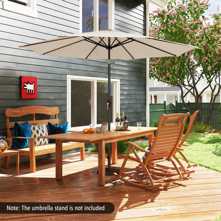 10 Feet Outdoor Patio Umbrella with Tilt Adjustment and Crank-Beige - Beige - Outdoor Umbrellas