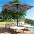 10 Feet Outdoor Patio Umbrella with Tilt Adjustment and Crank-Gray - Gray - Outdoor Umbrellas