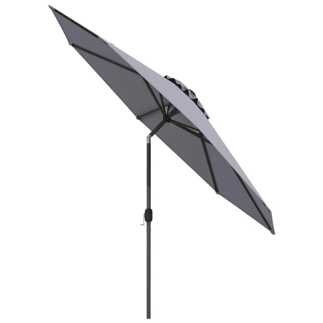 10 Feet Outdoor Patio Umbrella with Tilt Adjustment and Crank-Gray - Gray - Outdoor Umbrellas