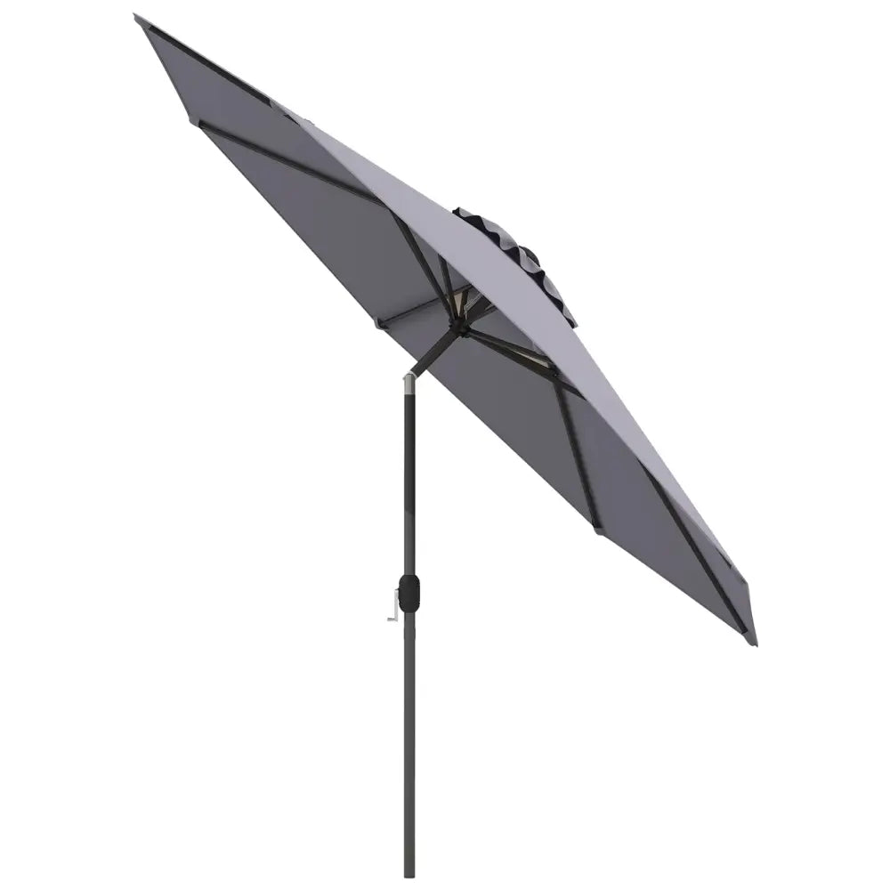 10 Feet Outdoor Patio Umbrella with Tilt Adjustment and Crank-Gray - Gray - Outdoor Umbrellas