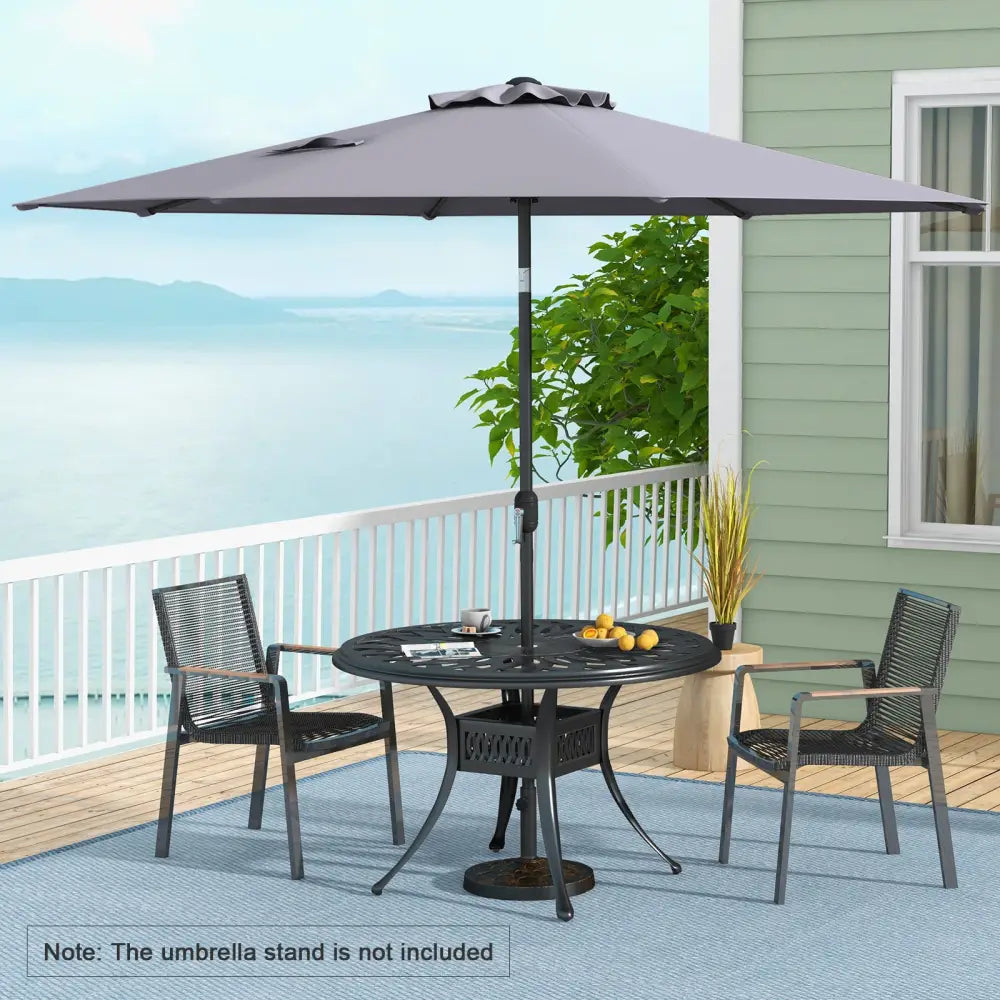 10 Feet Outdoor Patio Umbrella with Tilt Adjustment and Crank-Gray - Gray - Outdoor Umbrellas