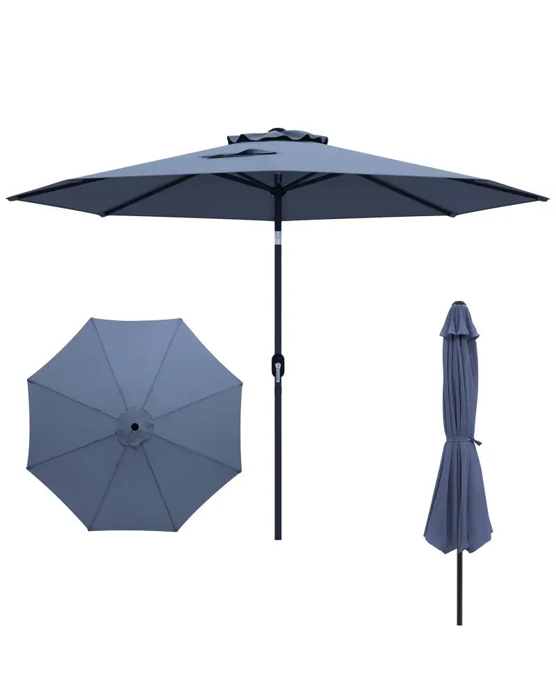 10 Feet Outdoor Patio Umbrella with Tilt Adjustment and Crank-Navy - Navy - Outdoor Umbrellas