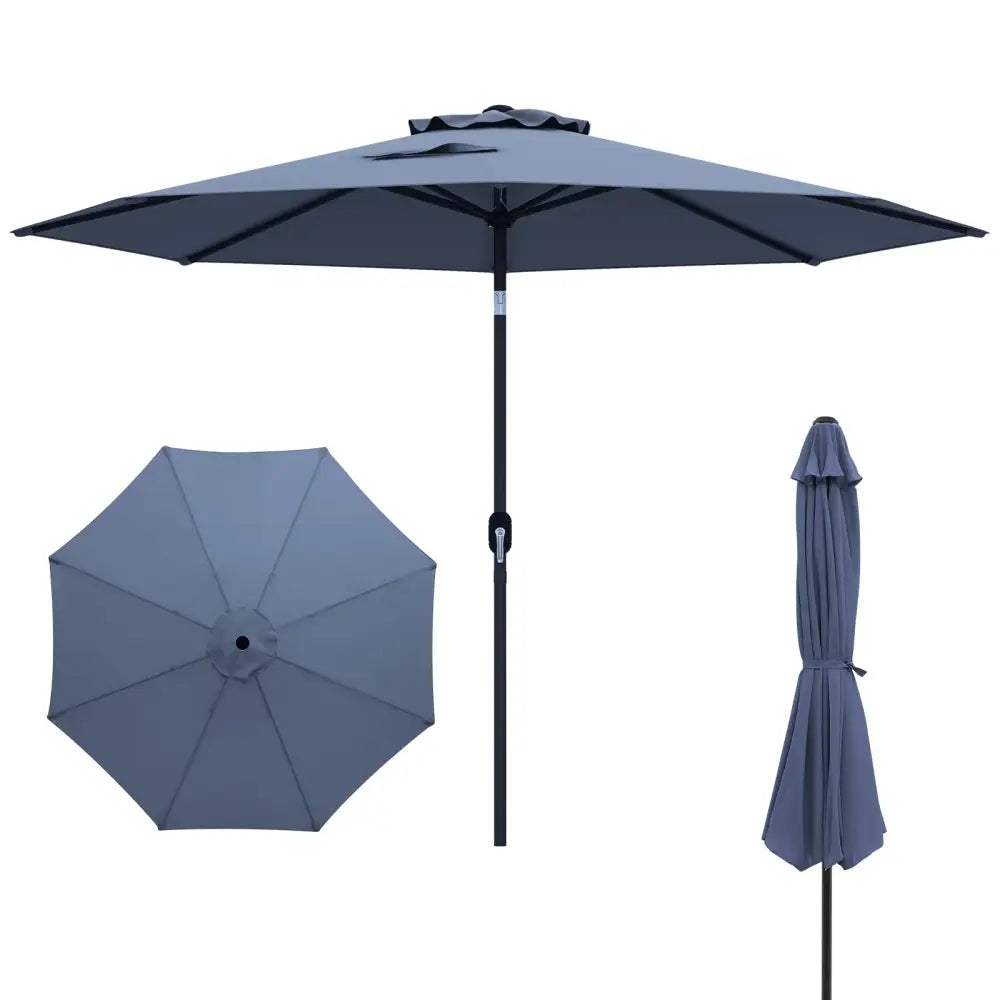 10 Feet Outdoor Patio Umbrella with Tilt Adjustment and Crank-Navy - Navy - Outdoor Umbrellas