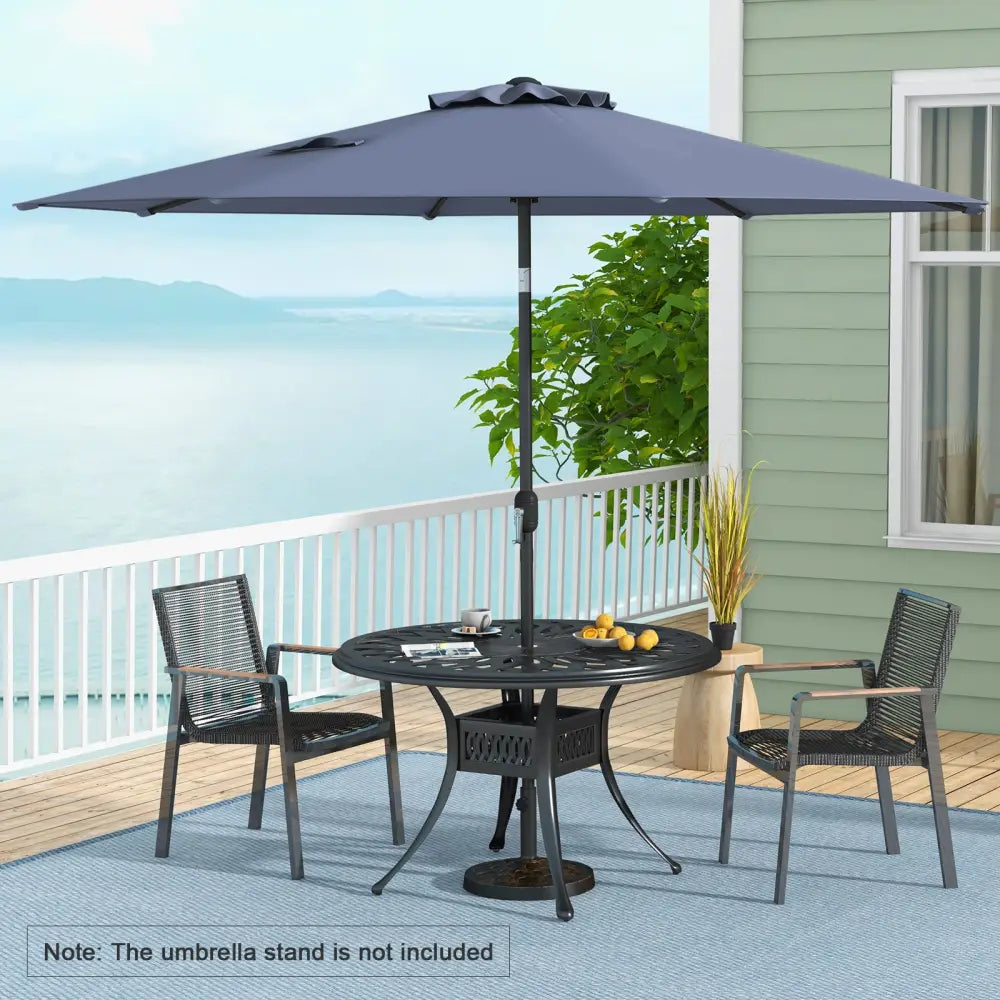 10 Feet Outdoor Patio Umbrella with Tilt Adjustment and Crank-Navy - Navy - Outdoor Umbrellas