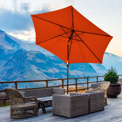 10 Feet Outdoor Patio Umbrella with Tilt Adjustment and Crank-Orange - Orange - Outdoor Umbrellas