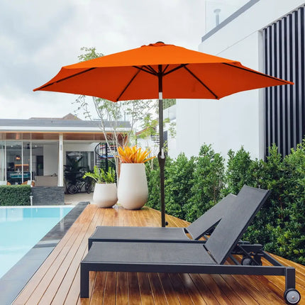 10 Feet Outdoor Patio Umbrella with Tilt Adjustment and Crank-Orange - Orange - Outdoor Umbrellas