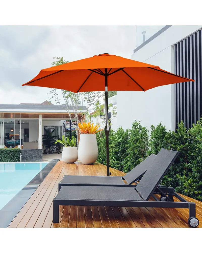10 Feet Outdoor Patio Umbrella with Tilt Adjustment and Crank-Orange - Orange - Outdoor Umbrellas