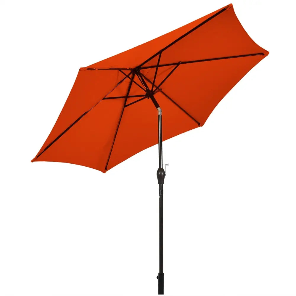 10 Feet Outdoor Patio Umbrella with Tilt Adjustment and Crank-Orange - Orange - Outdoor Umbrellas
