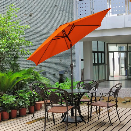 10 Feet Outdoor Patio Umbrella with Tilt Adjustment and Crank-Orange - Orange - Outdoor Umbrellas