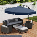 10 Feet Patio Cantilever Umbrella with Cover Tilt Adjustment and Ruffled Edge-Navy - Navy - Outdoor Umbrellas