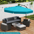 10 Feet Patio Cantilever Umbrella with Cover Tilt Adjustment and Ruffled Edge-Turquoise - Turquoise - Outdoor Umbrellas