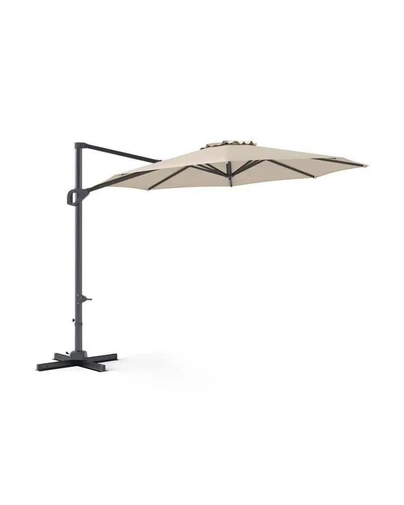 10 Feet Patio Cantilever Umbrella with Easy Tilt Adjustment-Beige - Beige - Outdoor Umbrellas