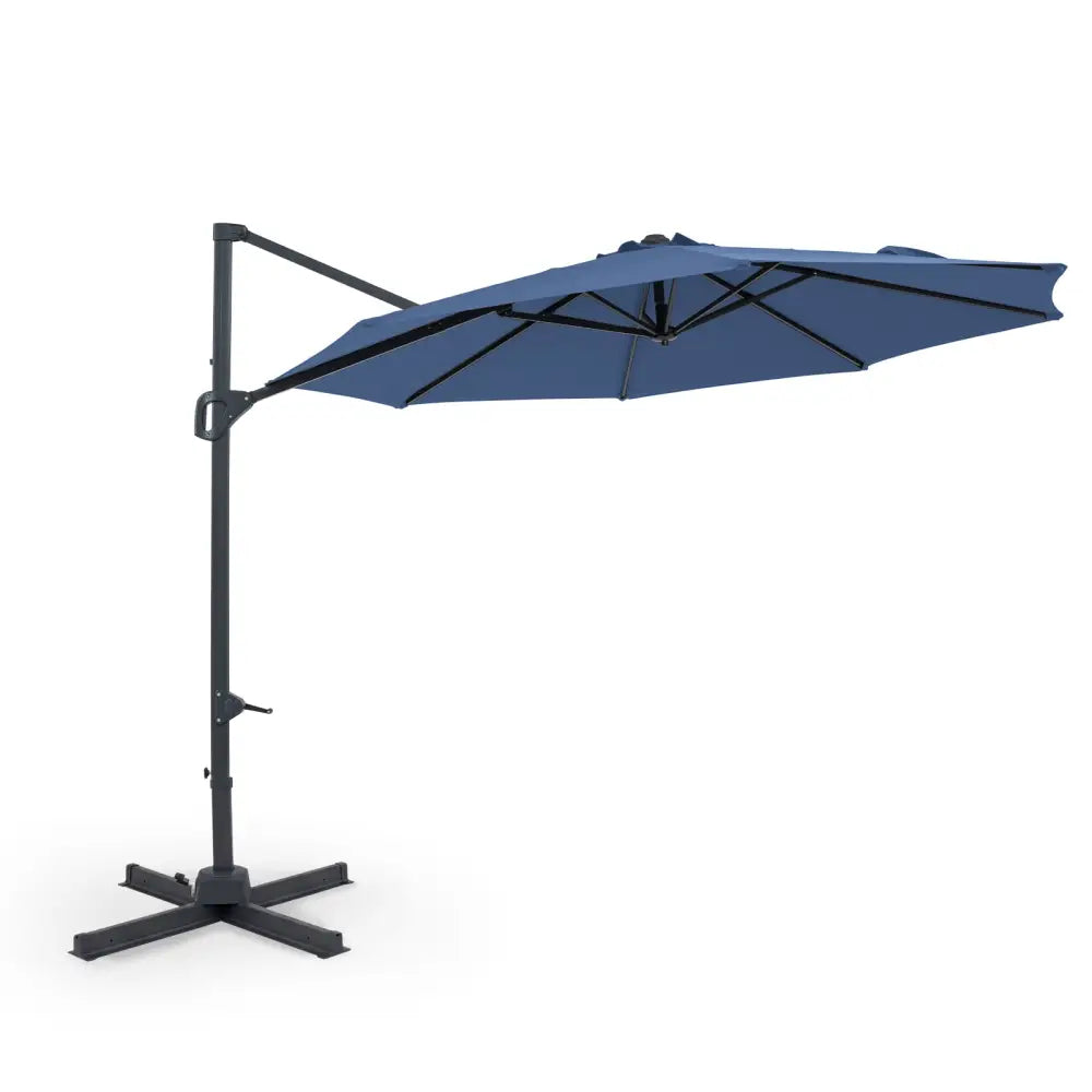 10 Feet Patio Cantilever Umbrella with Easy Tilt Adjustment-Navy - Navy - Outdoor Umbrellas