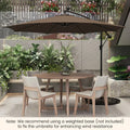 10 Feet Patio Offset Umbrella with 112 Solar-Powered LED Lights-Beige-Coffee - Coffee - Outdoor Umbrellas