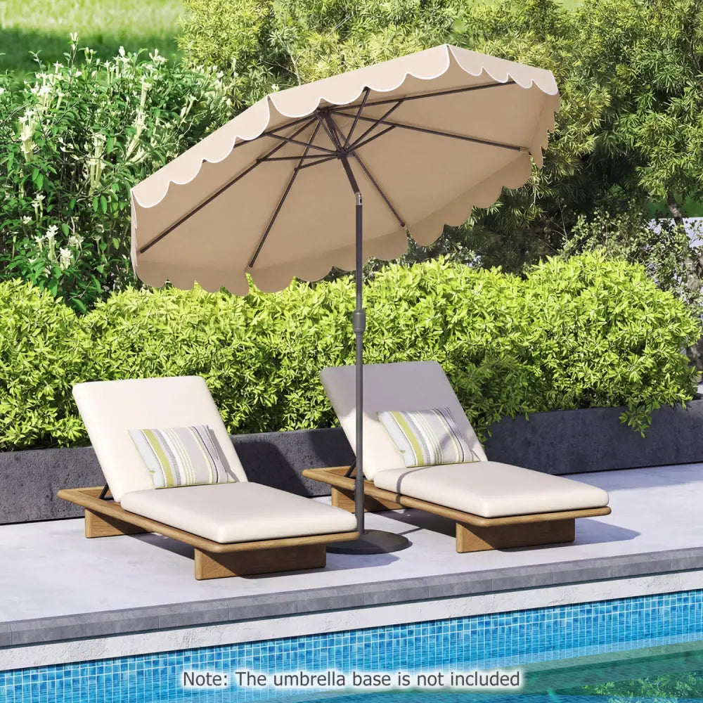 10 Feet Patio Umbrella Outdoor Market Umbrella with Crank Tilt Adjustment-Beige - Beige - Outdoor Umbrellas
