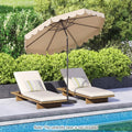 10 Feet Patio Umbrella Outdoor Market Umbrella with Crank Tilt Adjustment-Beige - Beige - Outdoor Umbrellas