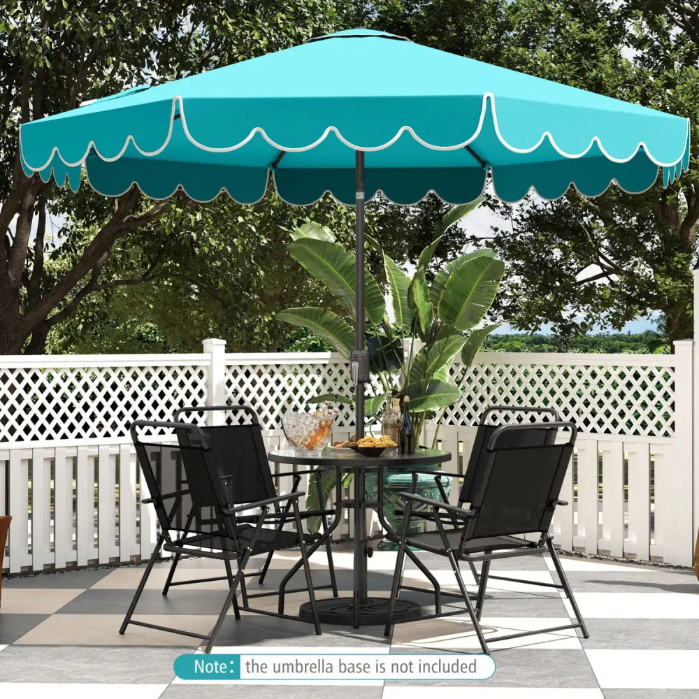 10 Feet Patio Umbrella Outdoor Market Umbrella with Crank Tilt Adjustment-Turquoise - Turquoise - Outdoor Umbrellas
