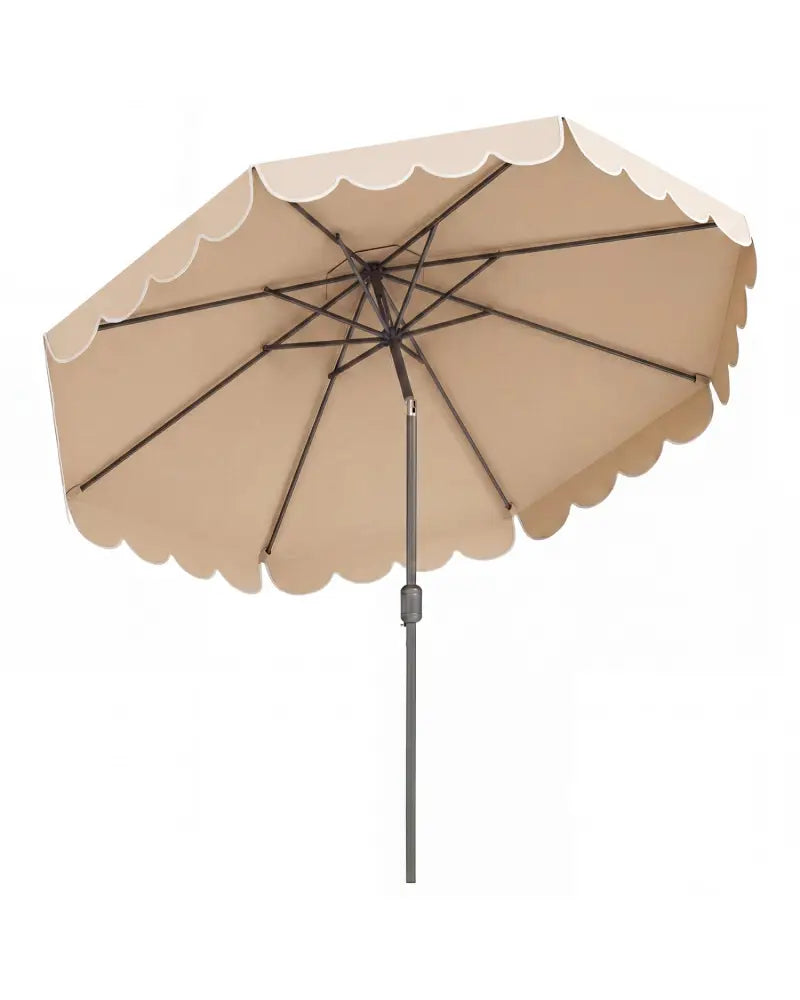 10 Feet Patio Umbrella Outdoor Market Umbrella with Crank Tilt Adjustment-Beige - Beige - Outdoor Umbrellas