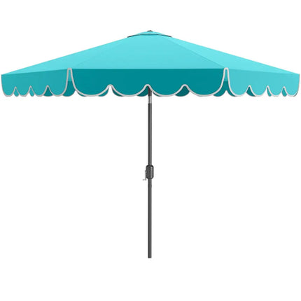 10 Feet Patio Umbrella Outdoor Market Umbrella with Crank Tilt Adjustment-Turquoise - Turquoise - Outdoor Umbrellas