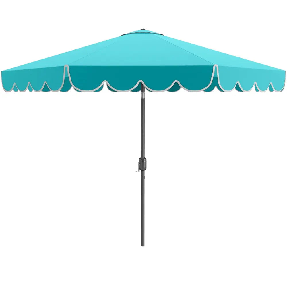 10 Feet Patio Umbrella Outdoor Market Umbrella with Crank Tilt Adjustment-Turquoise - Turquoise - Outdoor Umbrellas