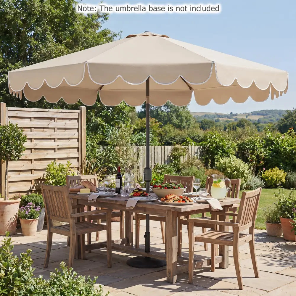 10 Feet Patio Umbrella Outdoor Market Umbrella with Crank Tilt Adjustment-Beige - Beige - Outdoor Umbrellas