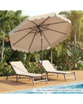 10 Feet Patio Umbrella Outdoor Market Umbrella with Crank Tilt Adjustment-Beige - Beige - Outdoor Umbrellas