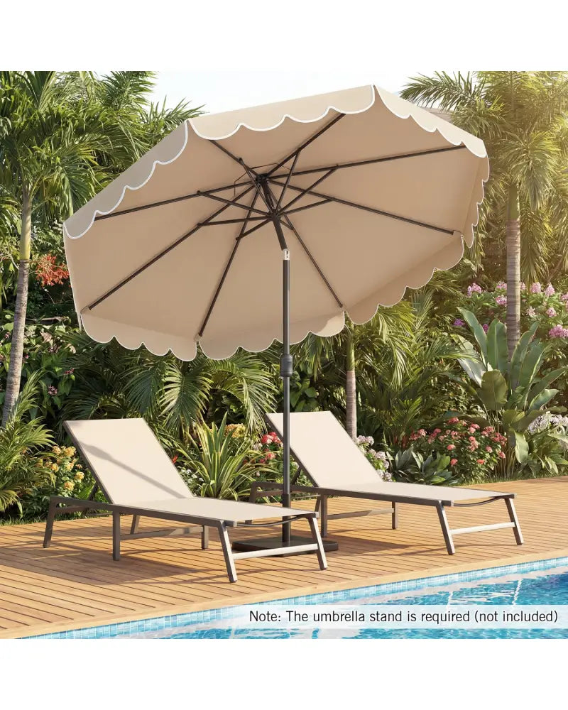 10 Feet Patio Umbrella Outdoor Market Umbrella with Crank Tilt Adjustment-Beige - Beige - Outdoor Umbrellas