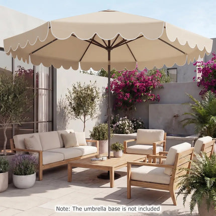 10 Feet Patio Umbrella Outdoor Market Umbrella with Crank Tilt Adjustment-Beige - Beige - Outdoor Umbrellas
