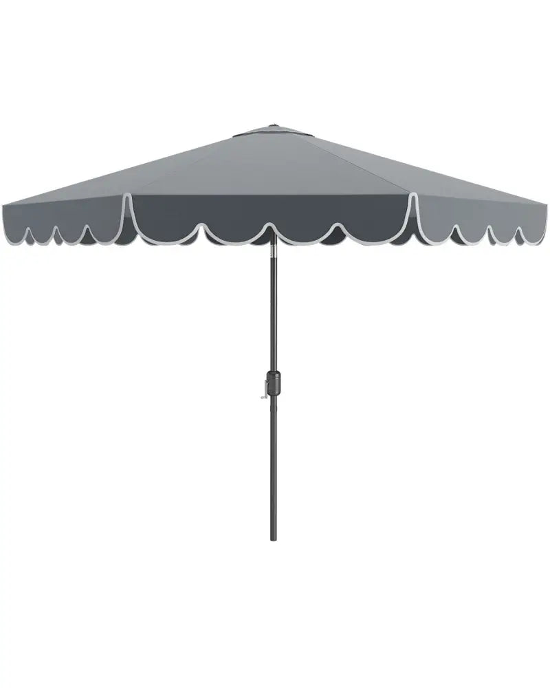 10 Feet Patio Umbrella Outdoor Market Umbrella with Crank Tilt Adjustment-Gray - Gray - Outdoor Umbrellas