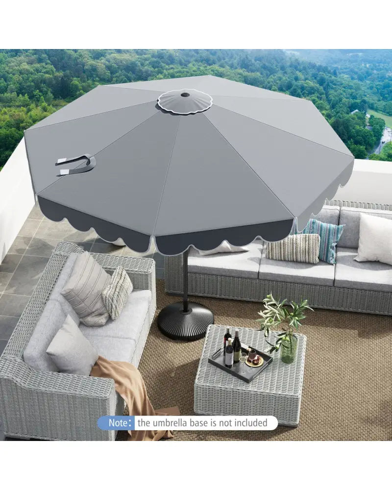 10 Feet Patio Umbrella Outdoor Market Umbrella with Crank Tilt Adjustment-Gray - Gray - Outdoor Umbrellas