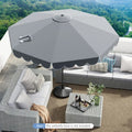 10 Feet Patio Umbrella Outdoor Market Umbrella with Crank Tilt Adjustment-Gray - Gray - Outdoor Umbrellas