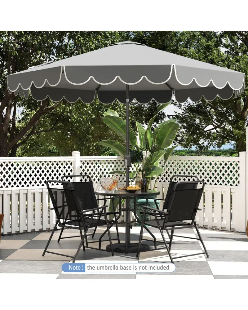10 Feet Patio Umbrella Outdoor Market Umbrella with Crank Tilt Adjustment-Gray - Gray - Outdoor Umbrellas