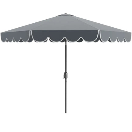 10 Feet Patio Umbrella Outdoor Market Umbrella with Crank Tilt Adjustment-Gray - Gray - Outdoor Umbrellas