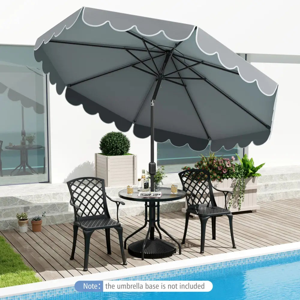 10 Feet Patio Umbrella Outdoor Market Umbrella with Crank Tilt Adjustment-Gray - Gray - Outdoor Umbrellas