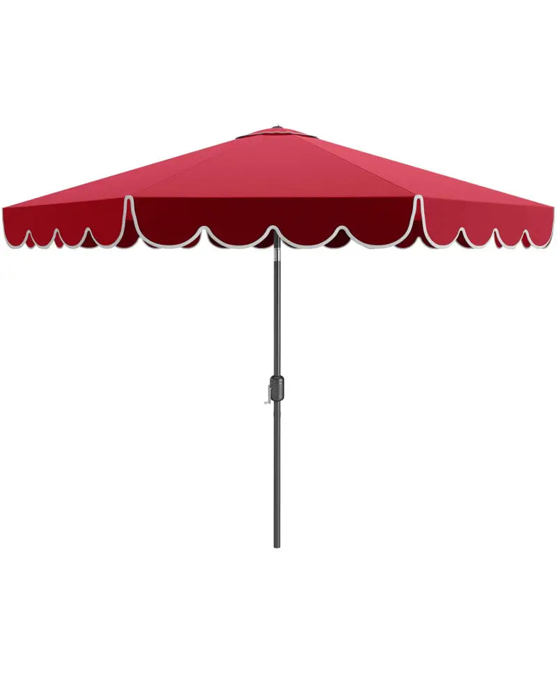 10 Feet Patio Umbrella Outdoor Market Umbrella with Crank Tilt Adjustment-Wine - Wine - Outdoor Umbrellas