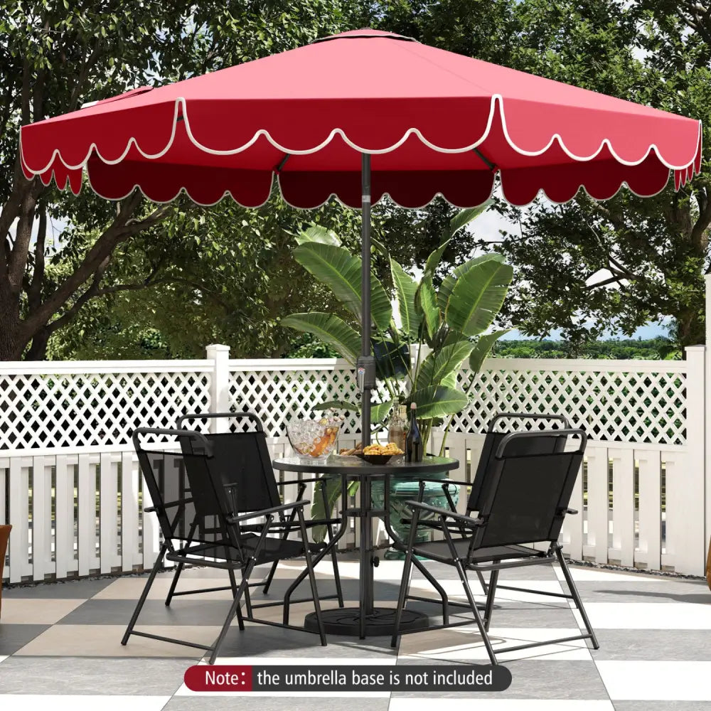 10 Feet Patio Umbrella Outdoor Market Umbrella with Crank Tilt Adjustment-Wine - Wine - Outdoor Umbrellas