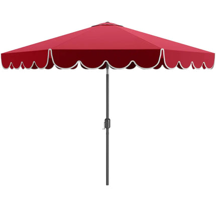 10 Feet Patio Umbrella Outdoor Market Umbrella with Crank Tilt Adjustment-Wine - Wine - Outdoor Umbrellas
